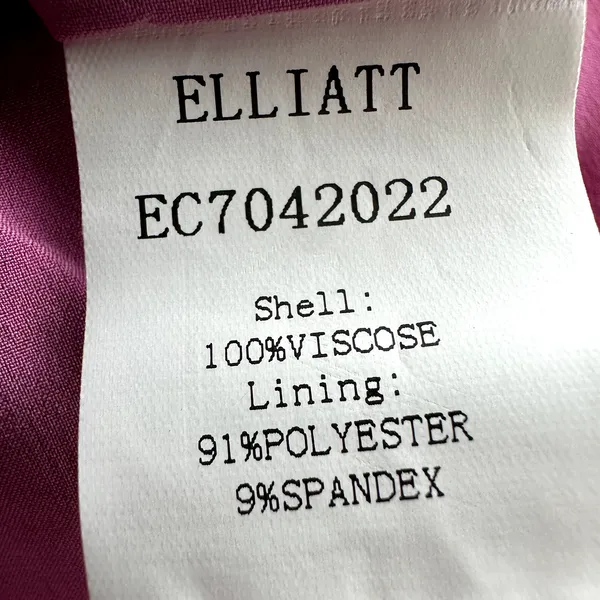 Elliatt Rita Dress Satin Textured Ruffle Mini Deep V Trim Fitted Pink XS - Image 4