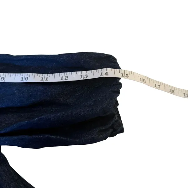 J. Crew Women's Puff-Sleeve Denim Popover Dress Blue Small Cotton Linen Preppy - Image 11