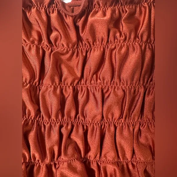 Urban Outfitters Rust Smocked Tie-Strap Crop Top Size Small‎ - Image 7