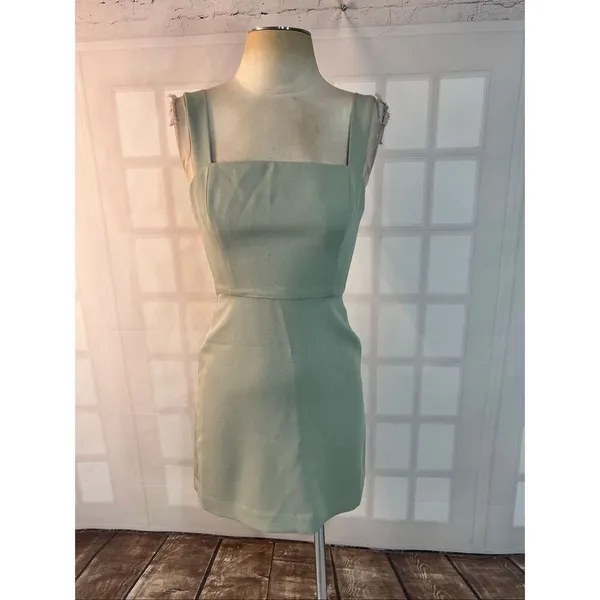 Aritzia Wilfred Cool Ice Mint Aperature Sleeveless Tie-Back Mini Dress Size 0 - Image 5