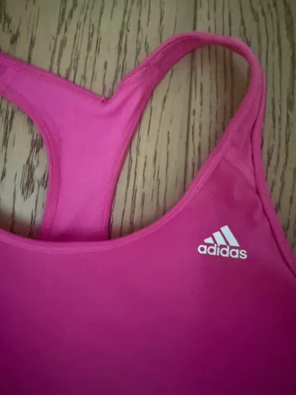 adidas Bright Pink Racerback Performance Sports Bra - Image 4