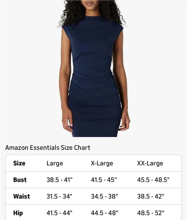 New Amazon Essentials Women's Slim-Fit Extended-Sleeve Ruched Matte Jersey Top - Image 2