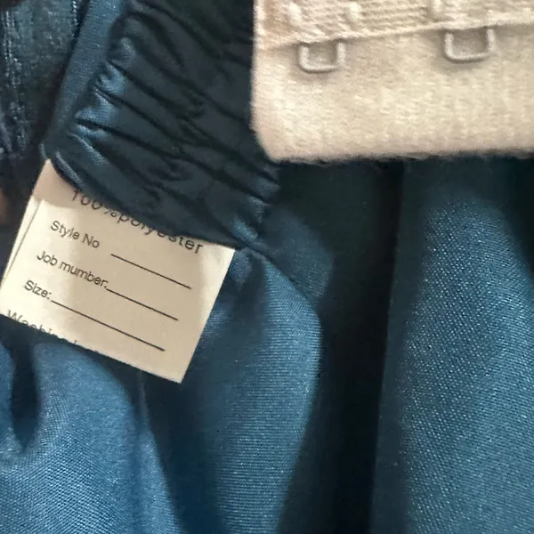 Weinaze NEW Strapless Satin Formal Mini Dress Sz 6 Teal Pleated Detail Event - Image 7