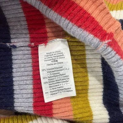 Madewell Pullover Stripe Sweater Merino Wool Alpaca Blend Size Medium 70’s Style - Image 7
