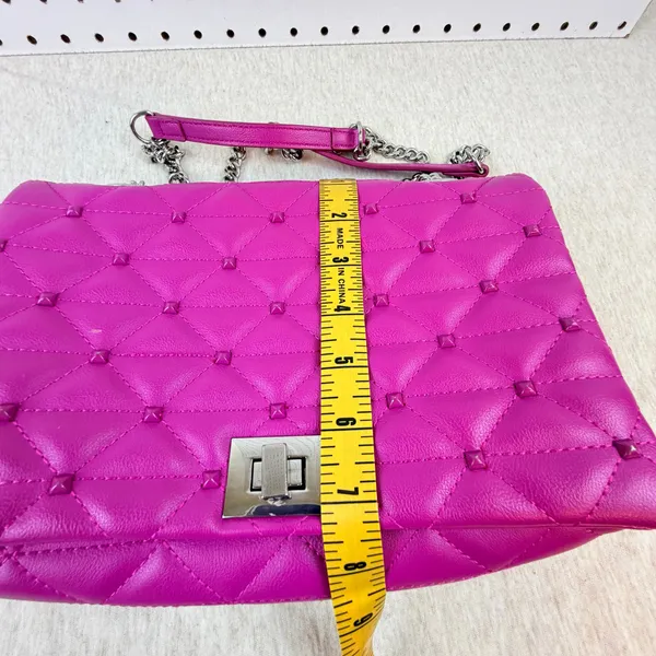 INC International Concepts Hot Pink Quilted Chain Shoulder Bag - Image 13