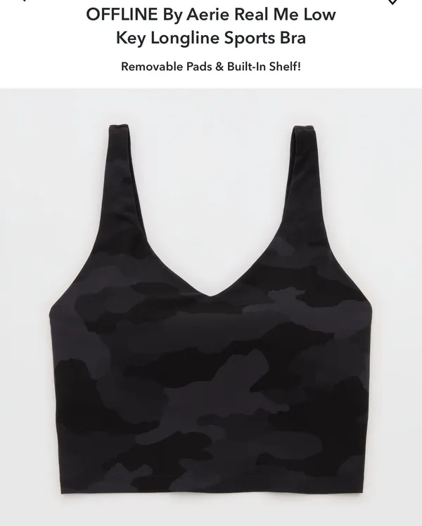 OFFLINE By Aerie Real Me Low Key Longline Sports Bra - XS Camouflage - Image 2