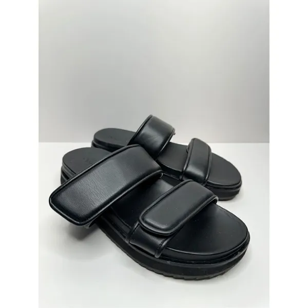 Open EDIT Sandals Size 6.5 Black Open Toe Finley Slides‎ - Image 3