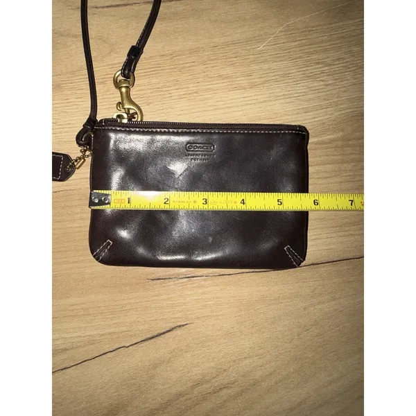 Coach Brown Leather Wristlet Wallet P - Image 8