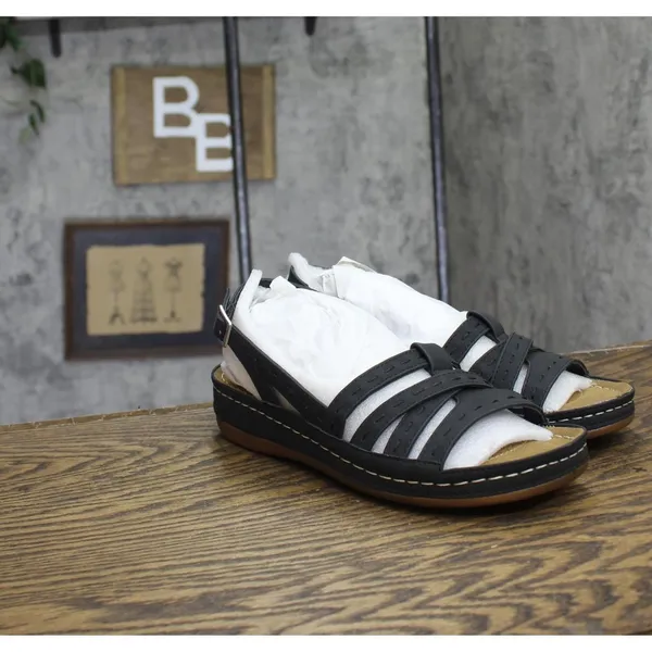 NWT Easy Street Womens Kehlani Wedge Sandal KEHLN Black 9M - Image 3