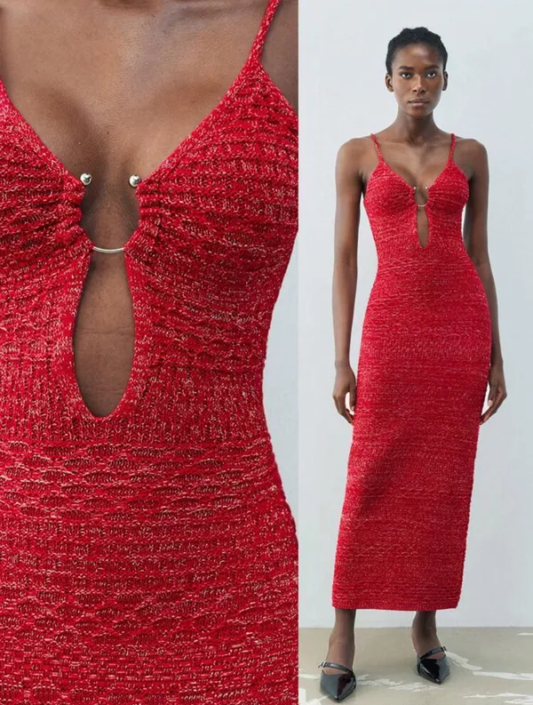 Red knit dress - Image 2