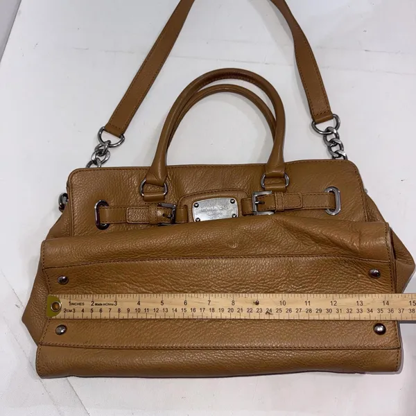 MICHAEL‎ KORS HAMILTON HOBO SHOULDER SATCHEL TOTE BAG Brown LEATHER - Image 8
