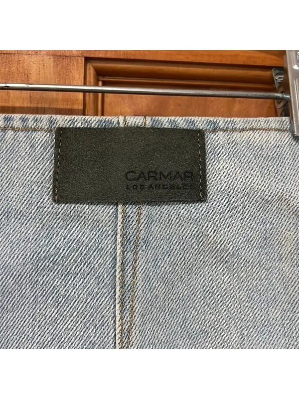 Carmar Blue Distressed Mini Skirt Size 28 (Size 6) - Image 3