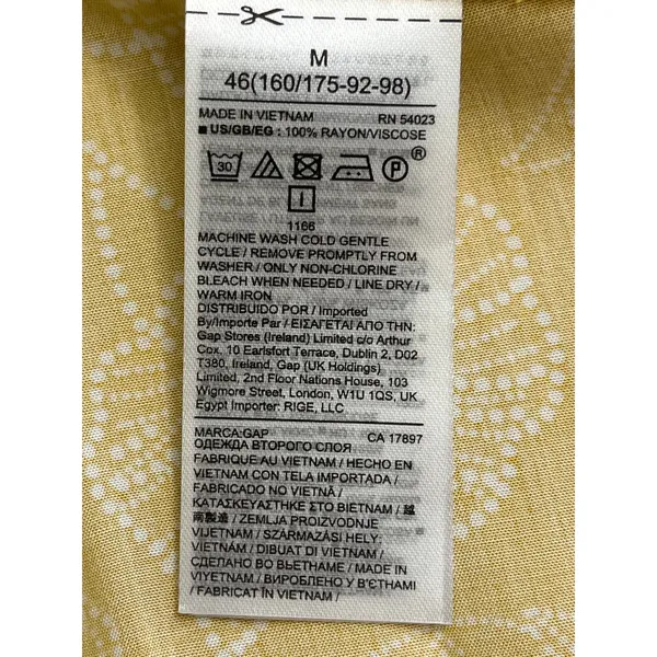 GAP crisscross straps midi side slits hanky yellow flowers dress, size medium - Image 11