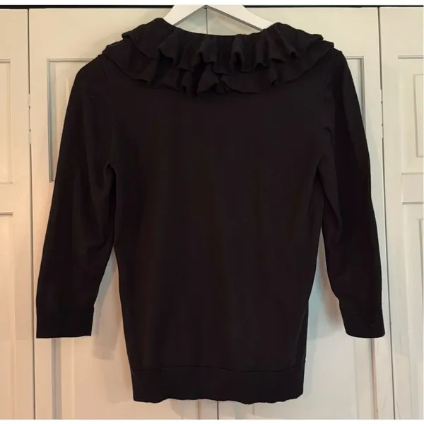 Lauren Ralph Lauren silk cotton blend ruffle neck sweater m - Image 9