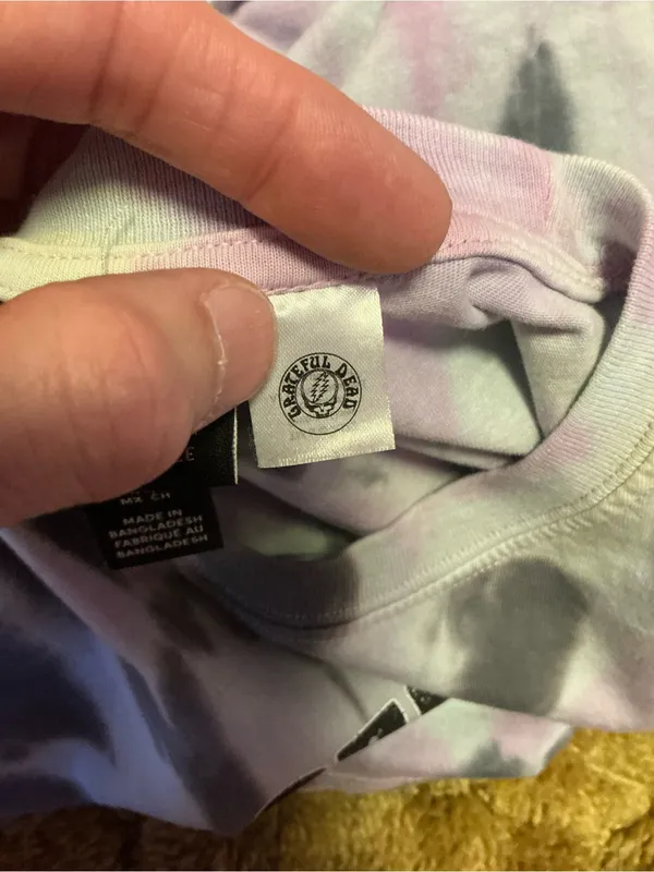 H&M Grateful Dead Dancing Skeletons Tie Dye Graphic Tee Small - Image 3