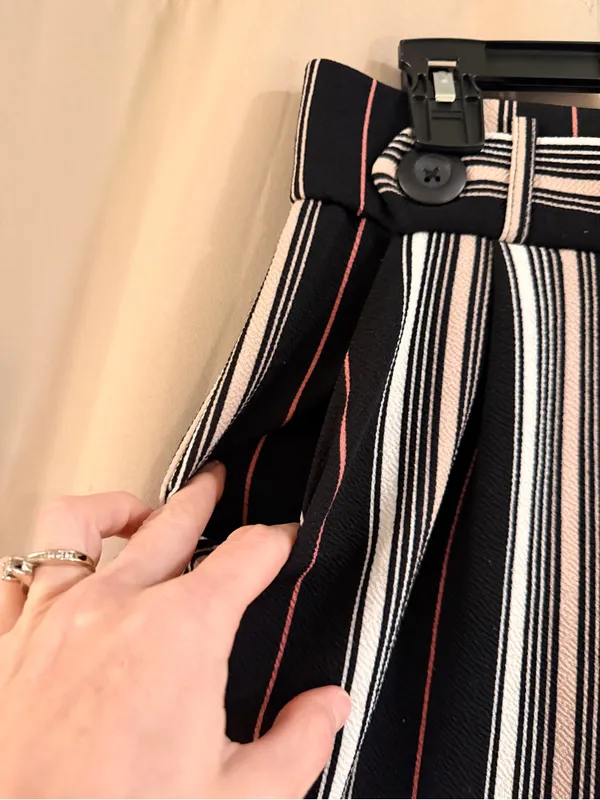 Cato Classic Black & WhiteStriped Wide-Leg Pants - Image 2