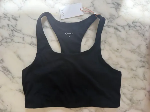 NWT QUINCE Black Ultra-Form Scoop-Neck Longline Bra Size S and M - Image 6