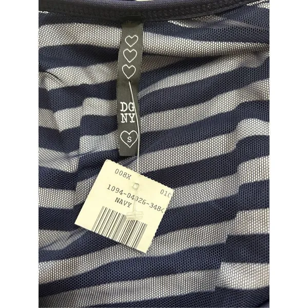 Womens Cocktail Party Mini Dress Navy White stripe size Small NWT - Image 3