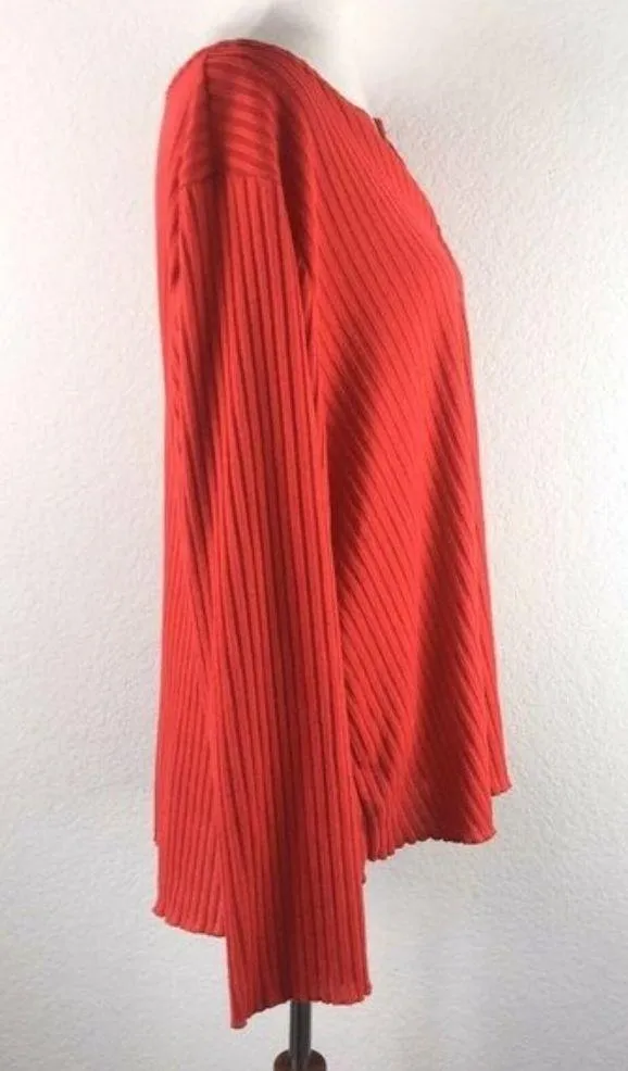 BP Rib Knit Henley Blouse Plus Size 4X Red - Image 4