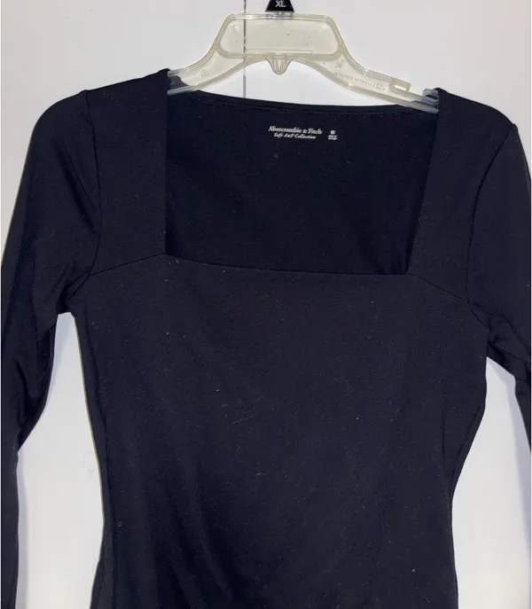 Abercrombie Black Square Neck Bodysuit - Image 2
