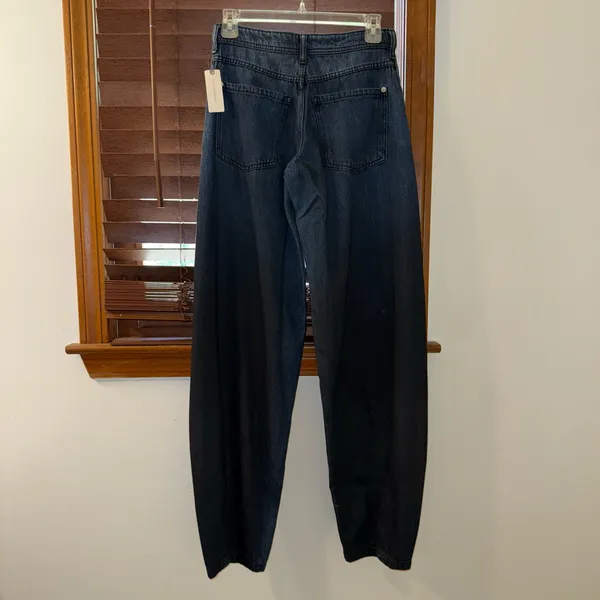 NWT $158 Anthropologie x Pilcro Dark Blue High-Rise Balloon Jeans 23 TALL - Image 5