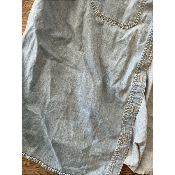 Vintage St Johns Bay Button Up Shirt Womens 24W Light Blue Denim Chambray Y2K - Image 9