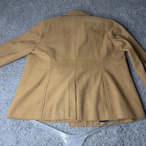 Old Navy Womens XL Camel Tan Wool Blend Double Breasted Pea Coat Jacket Classic - Image 2