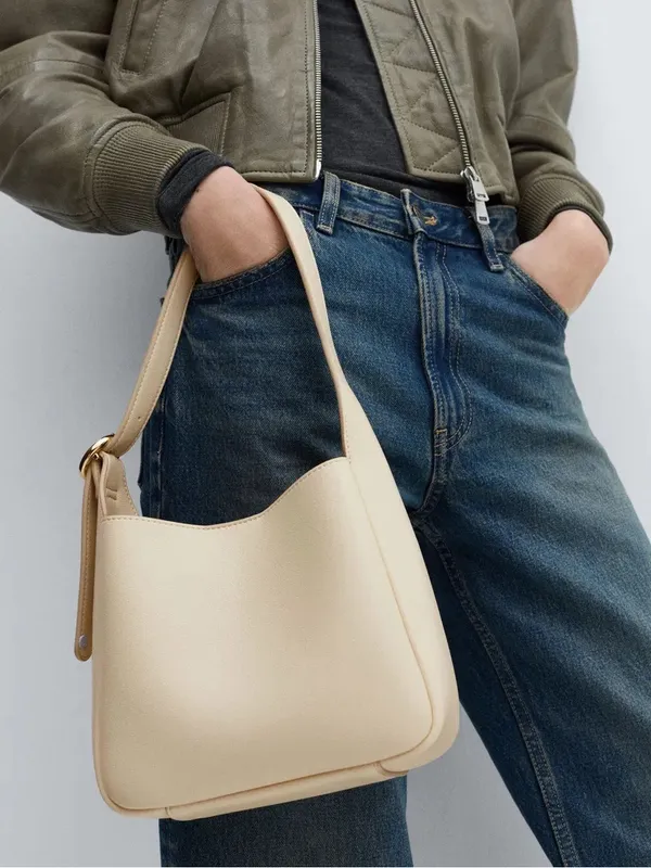 Mango MNG ivory Cream Shoulder Bag - Image 6