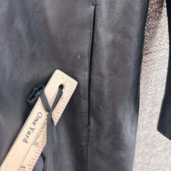 Vintage 90s‎ Leather Blazer Coat Black 6 - Image 15