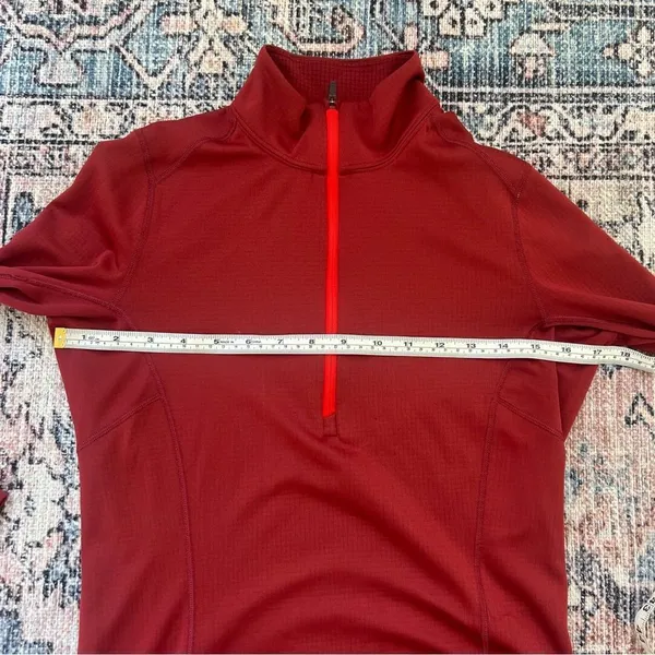 Patagonia Midweight Capilene Baselayer Crimson Red Pullover Zip Neck Shirt XS - Image 10