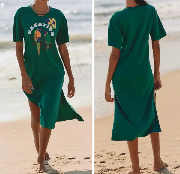 Anthropologie Celandine x Claire Colin Crew-Neck T-Shirt Midi Dress, Size XXS - Image 2