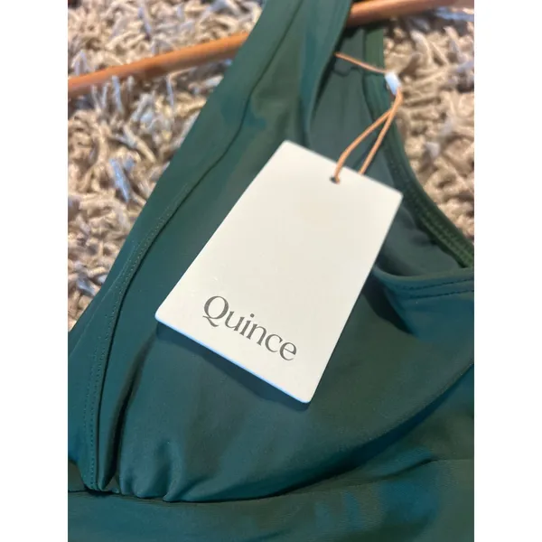 QUINCE Italian Plunge One Piece Swimsuit MINIMALIST NWT Palm Green Size Large L - Image 5