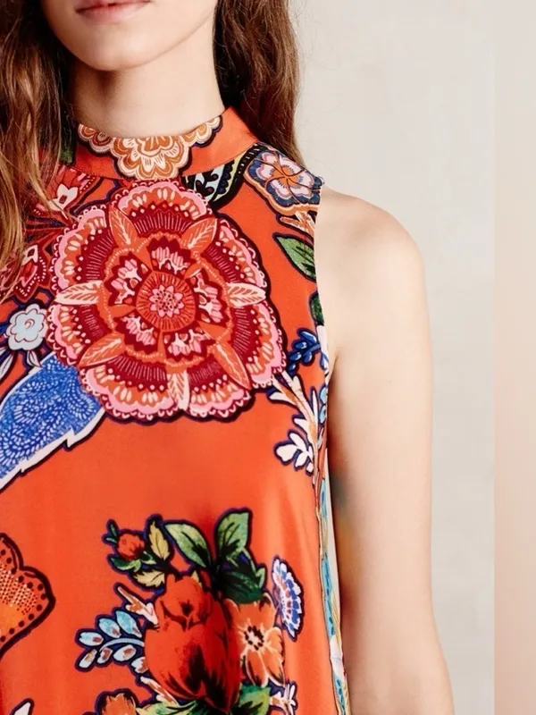 Anthropologie Maeve Larkhill Silk Trapeze Swing Dress S - Image 2