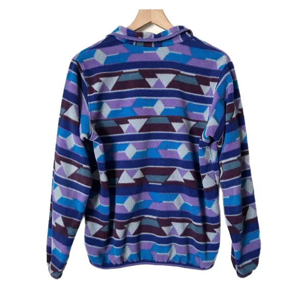 Vintage Patagonia Synchilla Fleece Pullover Purple Blue Geometric Size Medium - Image 2