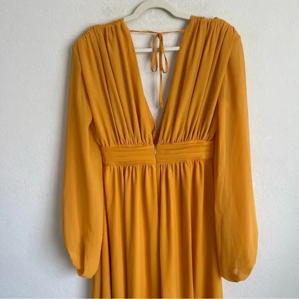 NWT Michael Costello x REVOLVE Kerry Gown in Marigold‎ Long Sleeve - Image 6