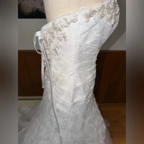 Beautiful David’s Bridal Lace Wedding Gown - Image 6