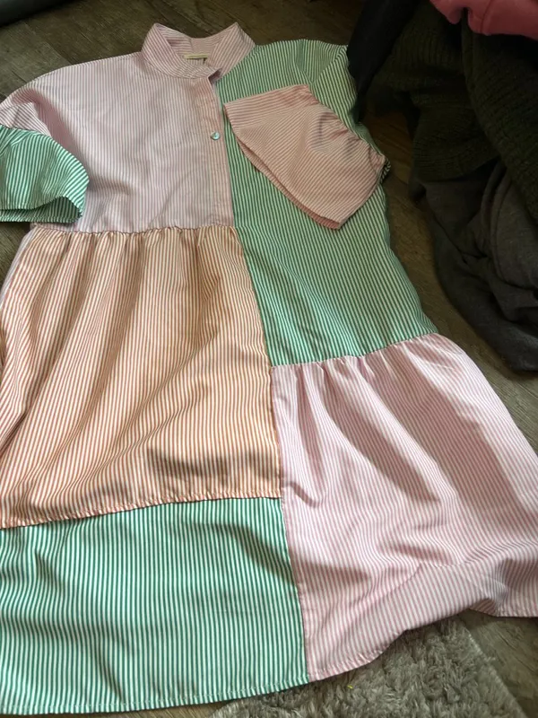 Andthewhy Pin Stripe Color Block Dress size small - Image 7