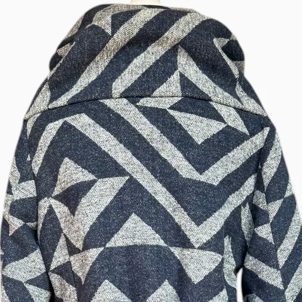 Mossimo Supply Co. Two Tone Geometric‎ Wrap Pea Coat With Oversized Collar Sz M - Image 9