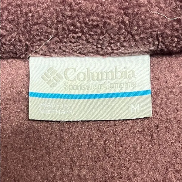 Columbia Mauve Sleeveless Mock Neck Zip-Up Pockets Fleece Vest Medium - Image 11