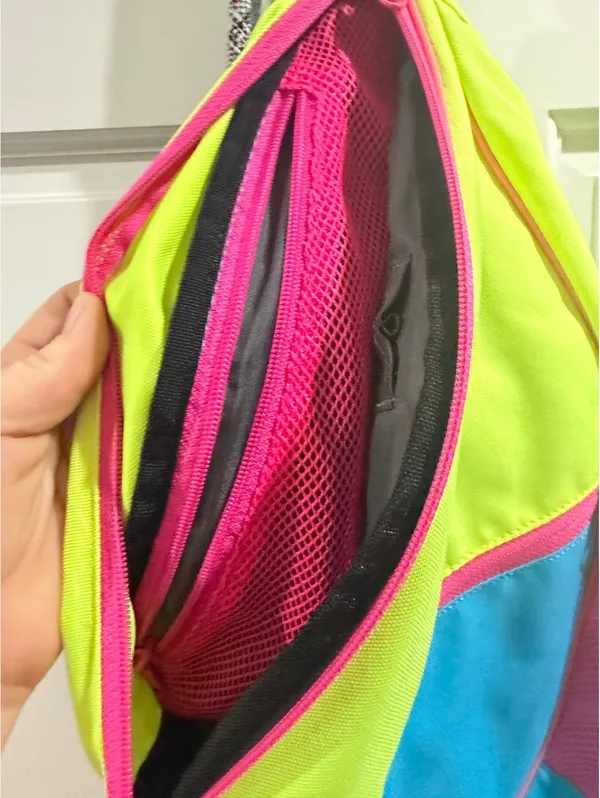 KAVU Rope Sling Bag Neon Lime Blue Pink Colorblock Y2K Outdoor Crossbody - Image 9