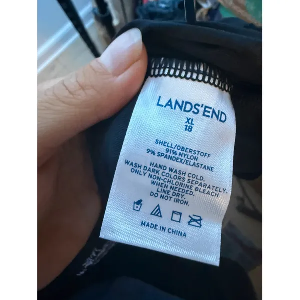Lands’ End Black Embroidered Swim Cover Tunic - Image 4