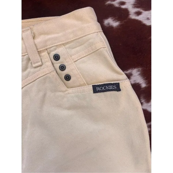 Vintage butter yellow Rockies sz 26 cowgirl denim 90s - Image 4