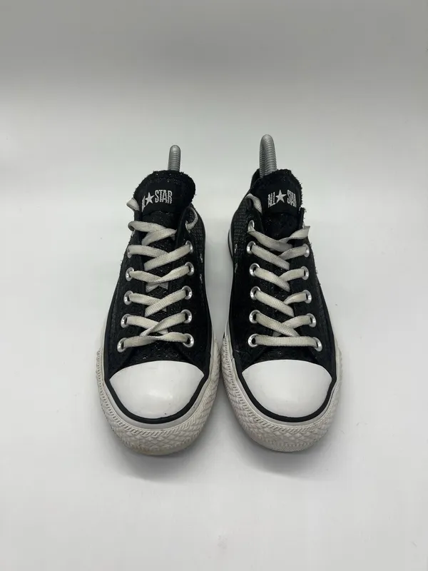 Converse Chuck Taylor All Star Shoes Womens Size 8 Black Glitter Sneakers - Image 3