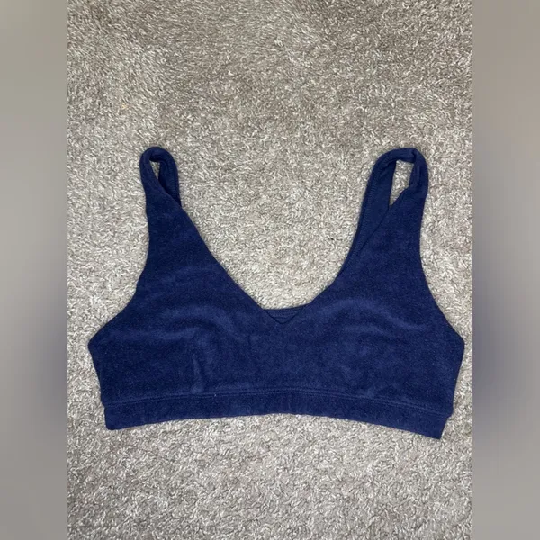 Aerie Offline Blue Terry Cloth Recharge Sports Bra - Image 2