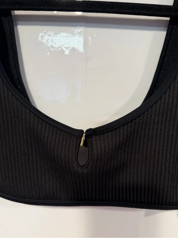 Hollister Black‎ Ribbed Scoop V Neck Swim Top - Image 2