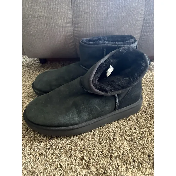 UGG Classic Mini II Boot Black for Women US 10 - Image 3