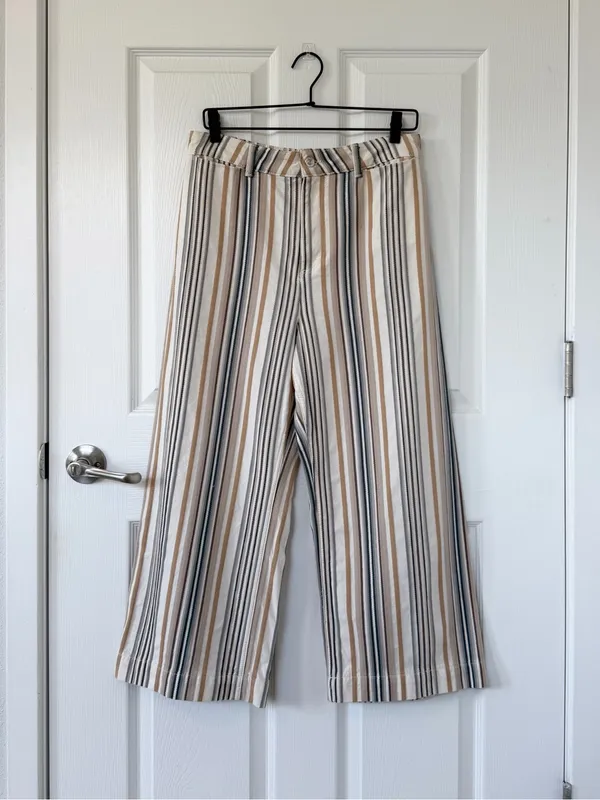 Free People We The Free Patti Pant in Textured Neutral Stripes - Image 4
