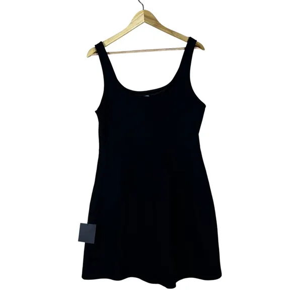NWT Lulus Social Sensation Mini Dress Solid Black Classic Side Slit Size XL - Image 6
