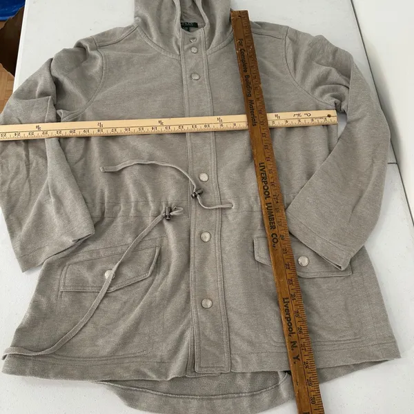 Lauren Ralph Lauren Women XL Hooded Anorak Jacket Gray Drawstring Waist‎ Utility - Image 9