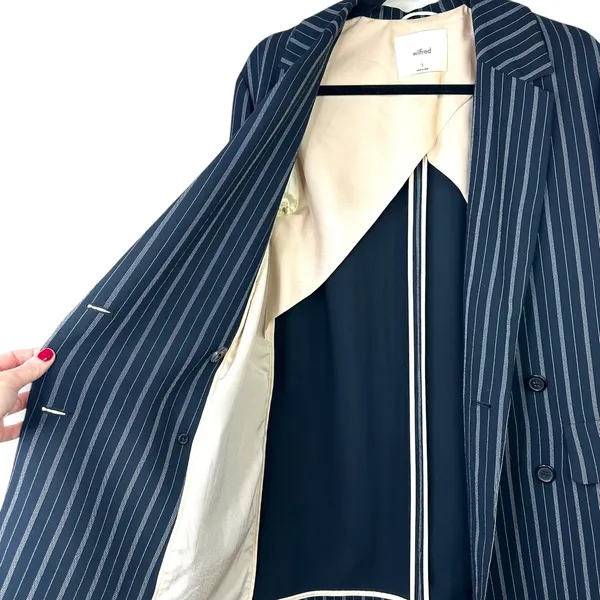 WILFRED x ARITZIA NWOT Cherrelle Pinstripe Double Breasted Blazer Jacket Small - Image 5